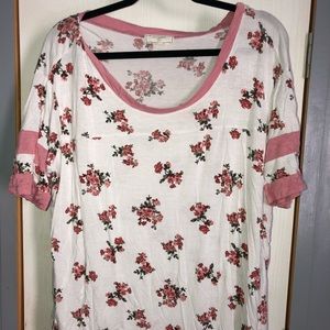 Floral football tee
